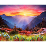 Paint By Numbers Beautiful Sunset On Mountains