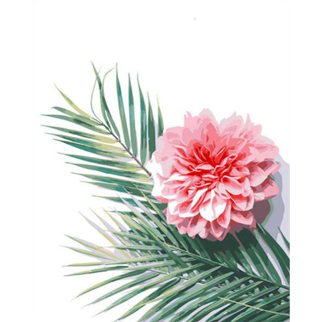 Flower and Palm - Paint By Numbers Flowers