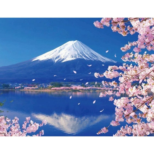Paint By Numbers Mount Fuji Cherry Blossom
