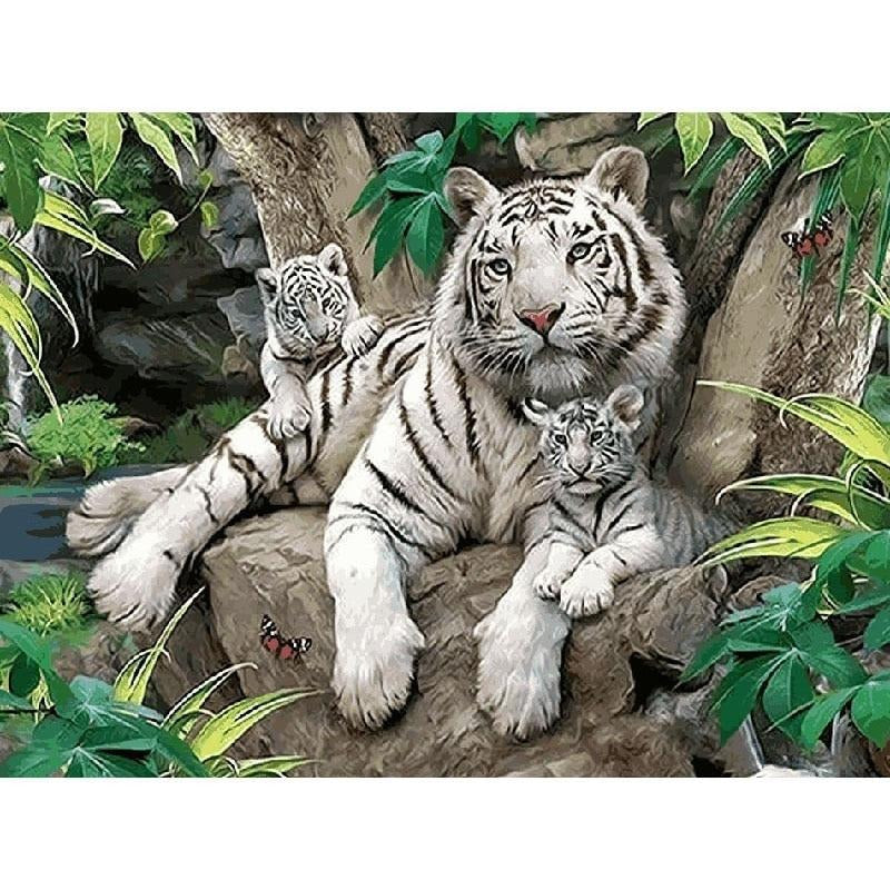 Paint By Numbers White Tiger