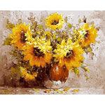 Paint By Numbers Abstract Sunflowers